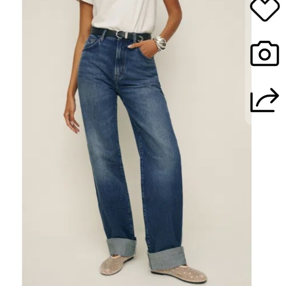 Reformation Denim - Reformation VAL 90S MID RISE STRAIGHT JEANS IN DONNER CUFFED- 27